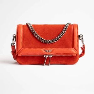 Zadig & Voltaire Rock Nano Foldover Chain Strap Bag (Red/Orange, OS)